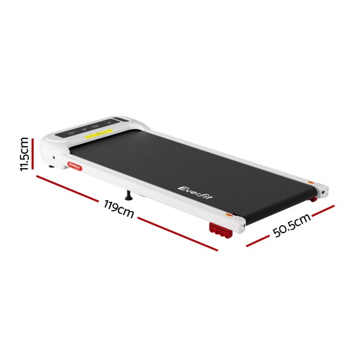 everfit treadmill electric walking pad with incline under desk home gym white everfit treadmill electric walking pad with incline under desk home gym white