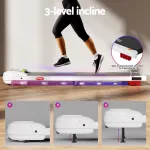 everfit treadmill electric walking pad with incline under desk home gym white