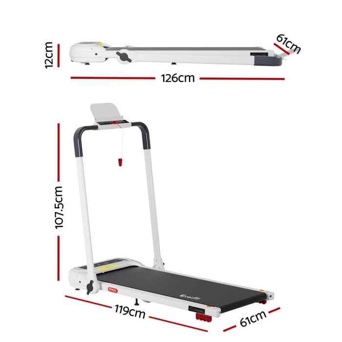 everfit treadmill electric walking pad with incline foldable for home gym white everfit treadmill electric walking pad with incline foldable for home gym white
