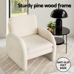 artiss armchair accent chair lounge tub sofa couch curved arm seat boucle white artiss armchair accent chair lounge tub sofa couch curved arm seat boucle white