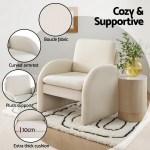 artiss armchair accent chair lounge tub sofa couch curved arm seat boucle white artiss armchair accent chair lounge tub sofa couch curved arm seat boucle white