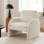 artiss armchair accent chair lounge tub sofa couch curved arm seat boucle white artiss armchair accent chair lounge tub sofa couch curved arm seat boucle white