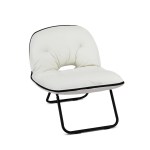 artiss foldable chair 2 in 1 armchair lounge chair portable white