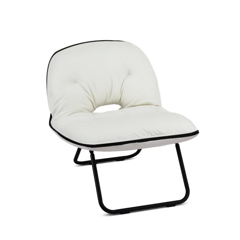 artiss foldable chair 2 in 1 armchair lounge chair portable white