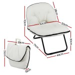 artiss foldable chair 2 in 1 armchair lounge chair portable white