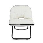 artiss foldable chair 2 in 1 armchair lounge chair portable white
