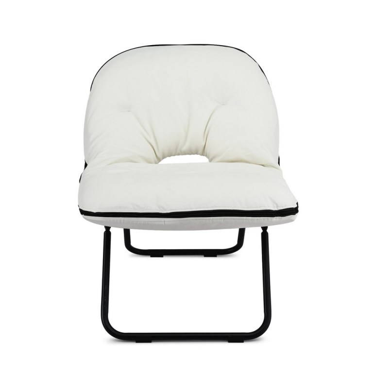artiss foldable chair 2 in 1 armchair lounge chair portable white