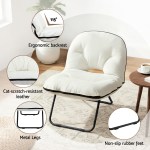 artiss foldable chair 2 in 1 armchair lounge chair portable white