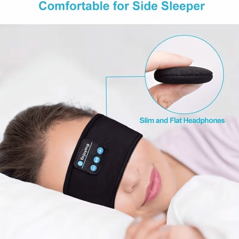 the dual purpose wireless headphones for sleep and exercise feature a headband design that is light, thin and soft, providing a comfortable fit without pressing on the ears