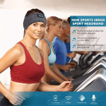 the dual purpose wireless headphones for sleep and exercise feature a headband design that is light, thin and soft, providing a comfortable fit without pressing on the ears