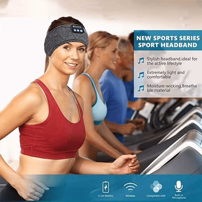 the dual purpose wireless headphones for sleep and exercise feature a headband design that is light, thin and soft, providing a comfortable fit without pressing on the ears