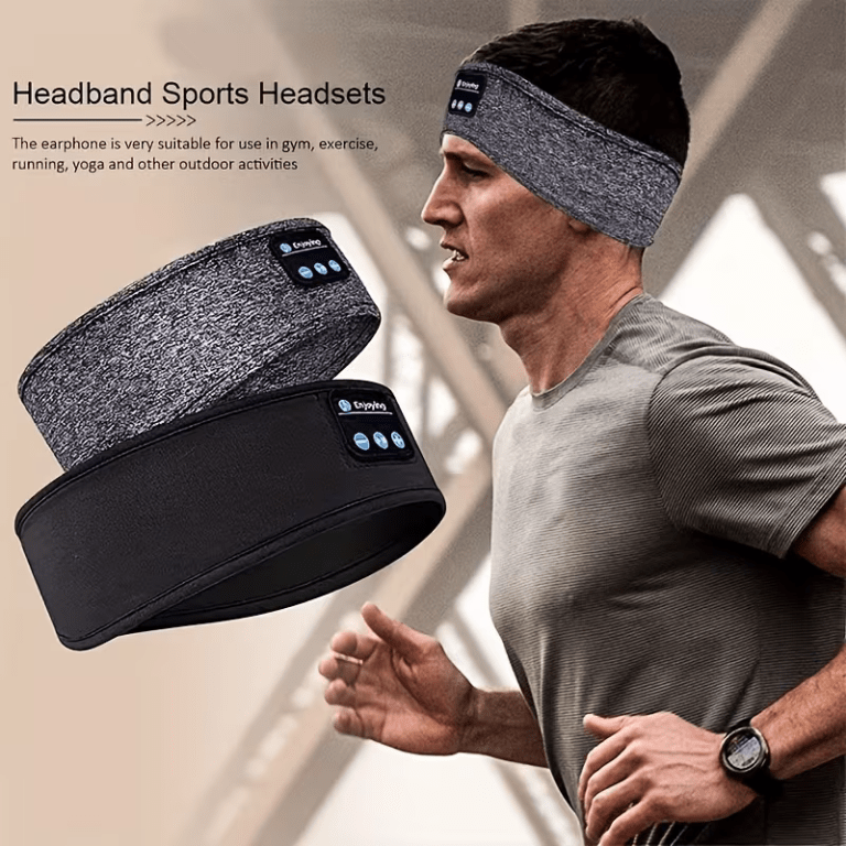 the dual purpose wireless headphones for sleep and exercise feature a headband design that is light, thin and soft, providing a comfortable fit without pressing on the ears