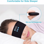 the dual purpose wireless headphones for sleep and exercise feature a headband design that is light, thin and soft, providing a comfortable fit without pressing on the ears