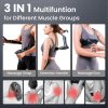 black 3 in 1 massage gun with extendable handle & back strap – 12 speed deep tissue muscle massager, 4 attachments, usb c charging, for athletes, gym recovery & seniors