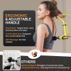 yellow 3 in 1 massage gun with extendable handle & back strap – 12 speed deep tissue muscle massager, 4 attachments, usb c charging, for athletes, gym recovery & seniors | black available in store