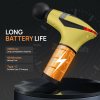 yellow 3 in 1 massage gun with extendable handle & back strap – 12 speed deep tissue muscle massager, 4 attachments, usb c charging, for athletes, gym recovery & seniors | black available in store