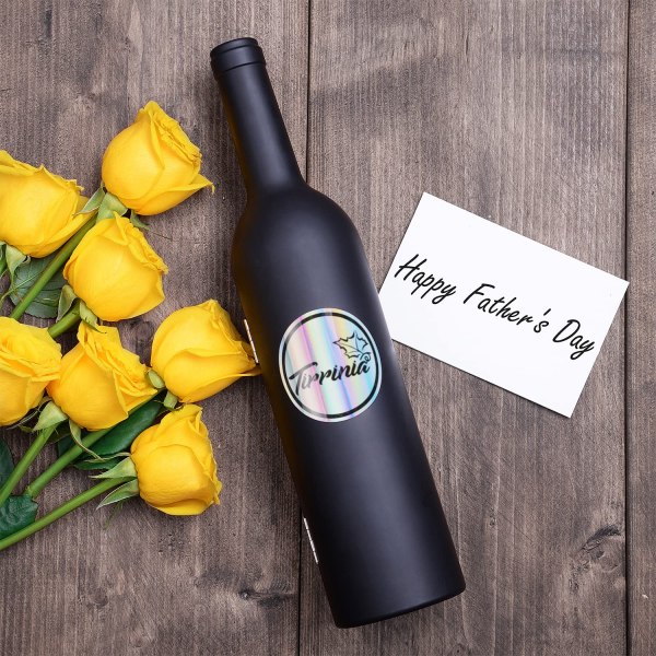 wine accessories gift set (black), 5 piece bottle corkscrew opener kit with novelty bottle shaped case, valentine's day gift for wine lovers