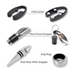 wine accessories gift set (black), 5 piece bottle corkscrew opener kit with novelty bottle shaped case, valentine's day gift for wine lovers wine accessories gift set (black), 5 piece bottle corkscrew opener kit with novelty bottle shaped case, valentine's day gift for wine lovers