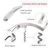 wine accessories gift set (black), 5 piece bottle corkscrew opener kit with novelty bottle shaped case, valentine's day gift for wine lovers