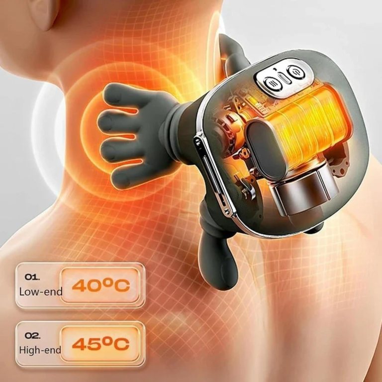 massager, real hand simulation shiatsu deep tissue electric massager for neck, back & shoulders, 3d kneading, 3 speed adjustable usb rechargeable (green)