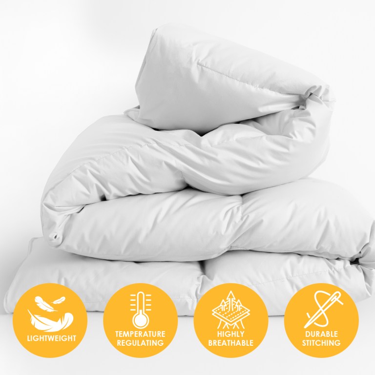 casa decor silk touch quilt 360gsm all seasons antibacterial hypoallergenic single white