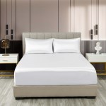 royal comfort satin sheet set 3 piece fitted sheet pillowcase soft king white