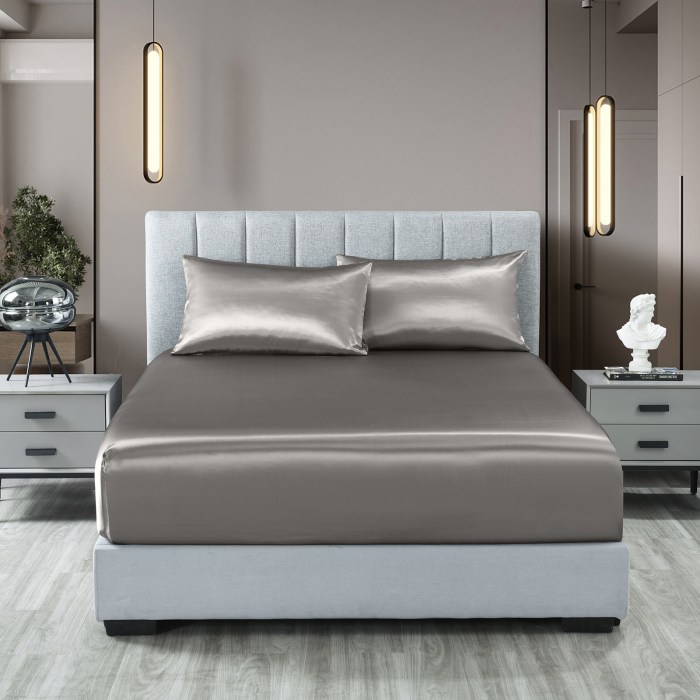 royal comfort satin sheet set 3 piece fitted sheet pillowcase soft king charcoal