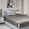 royal comfort satin sheet set 3 piece fitted sheet pillowcase soft king charcoal