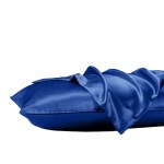 royal comfort satin sheet set 3 piece fitted sheet pillowcase soft king navy blue