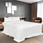 royal comfort satin sheet set 4 piece fitted flat sheet pillowcases king white royal comfort satin sheet set 4 piece fitted flat sheet pillowcases king white