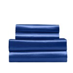royal comfort satin sheet set 4 piece fitted flat sheet pillowcases king navy blue