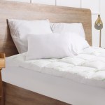 royal comfort 1000gsm luxury bamboo covered mattress topper ball fibre gusset double white