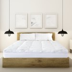 royal comfort 1000gsm luxury bamboo covered mattress topper ball fibre gusset double white