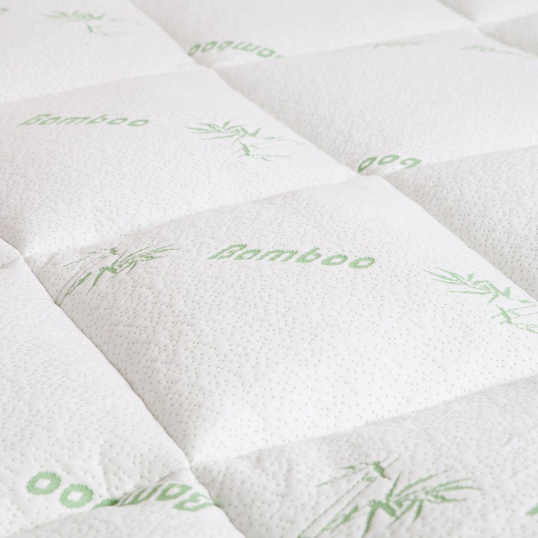 royal comfort 1000gsm luxury bamboo covered mattress topper ball fibre gusset double white