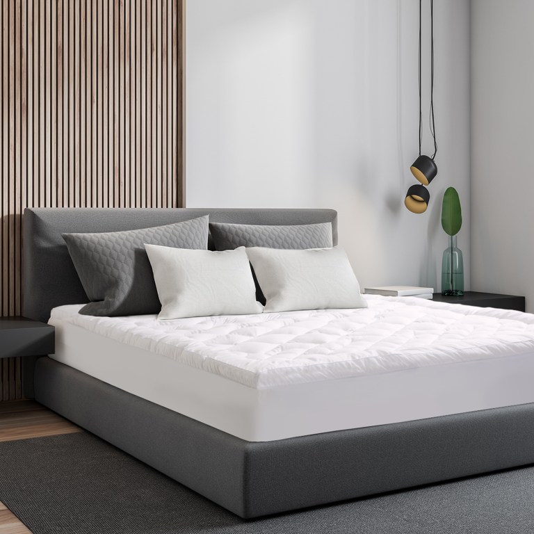 royal comfort 1200gsm deluxe 7 zone mattress topper luxury gusset breathable double white
