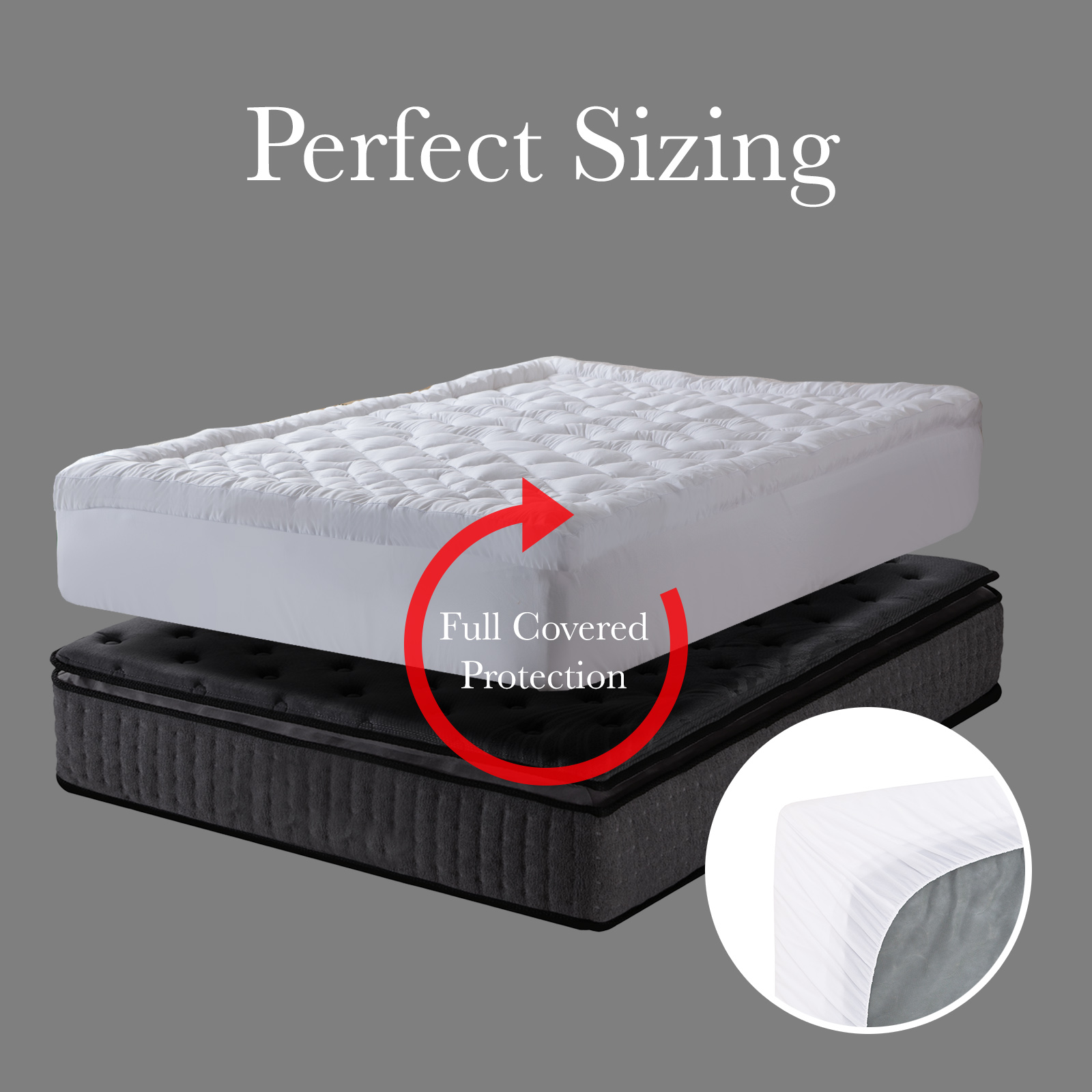 royal comfort 1200gsm deluxe 7 zone mattress topper luxury gusset breathable double white