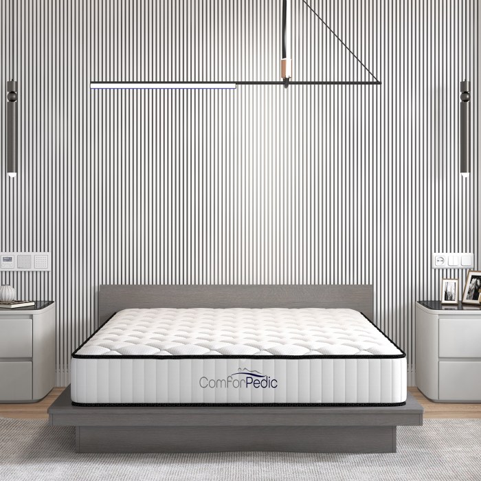 comforpedic mattress 5 zone medium support foam bonnell spring 21cm king white black