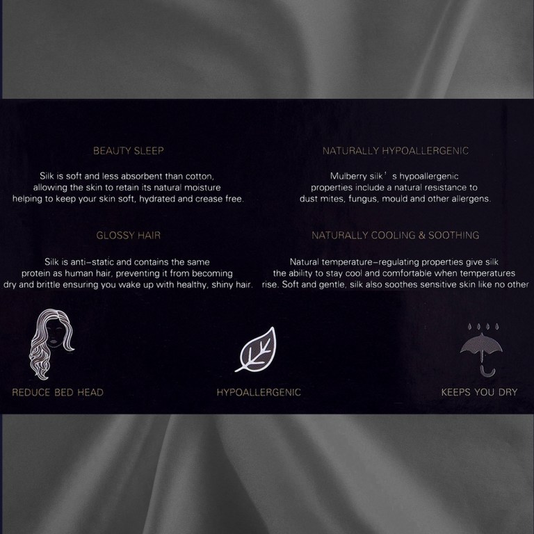 royal comfort pure silk pillow case 100% mulberry silk hypoallergenic pillowcase charcoal