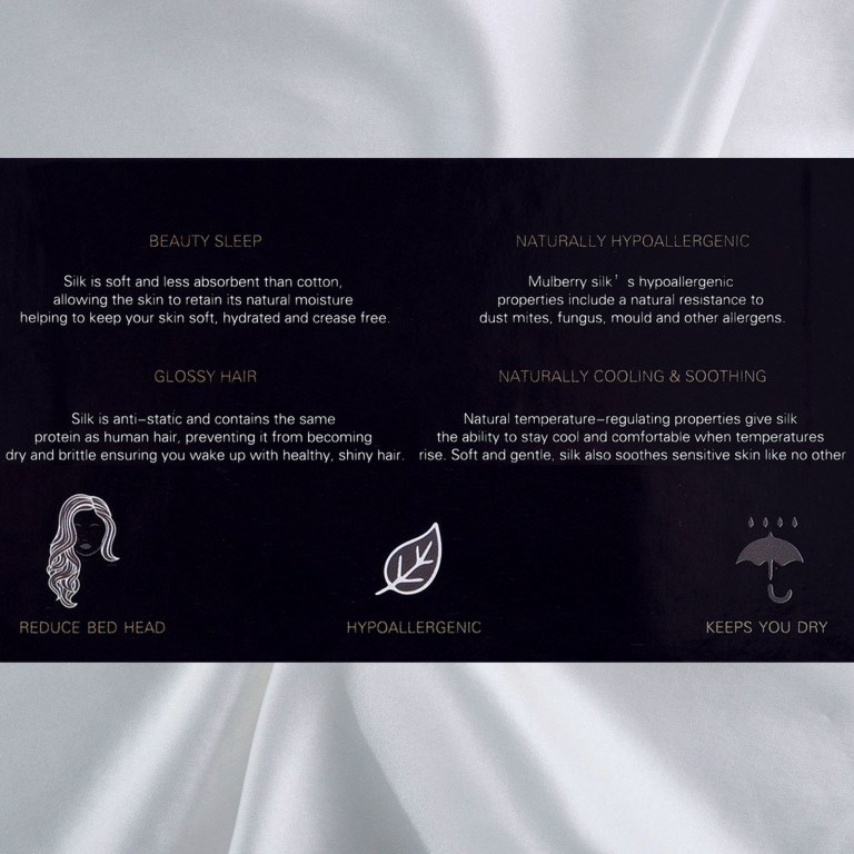 royal comfort pure silk pillow case 100% mulberry silk hypoallergenic pillowcase silver
