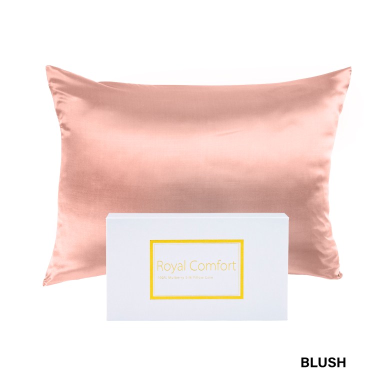 royal comfort pure silk pillow case 100% mulberry silk hypoallergenic pillowcase blush