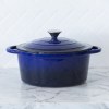 26cm enamelled cast iron french oven casserole (4.7l) blue
