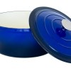 26cm enamelled cast iron french oven casserole (4.7l) blue