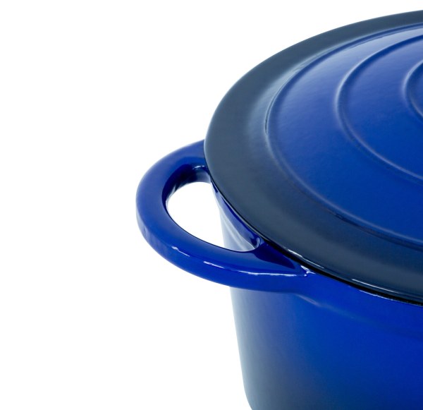26cm enamelled cast iron french oven casserole (4.7l) blue