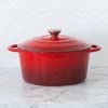 26cm enamelled cast iron french oven casserole (4.7l) red