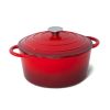 26cm enamelled cast iron french oven casserole (4.7l) red