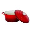 26cm enamelled cast iron french oven casserole (4.7l) red
