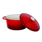 26cm enamelled cast iron french oven casserole (4.7l) red