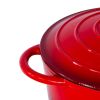 26cm enamelled cast iron french oven casserole (4.7l) red