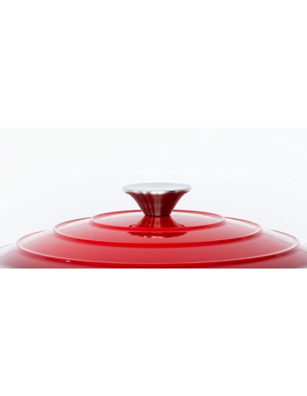 26cm enamelled cast iron french oven casserole (4.7l) red