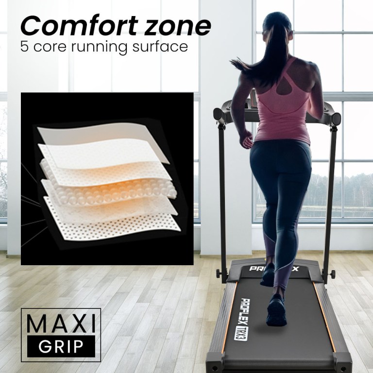 proflex trx3 electric treadmill, compact size, foldable, usb/mp3, pulse sensors proflex trx3 electric treadmill, compact size, foldable, usb/mp3, pulse sensors